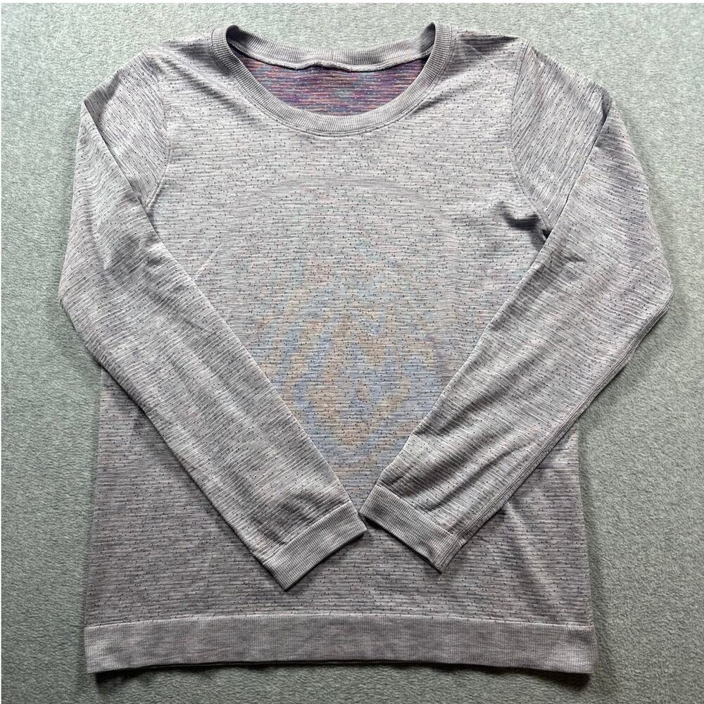 Lululemon Swiftly Tech Shirt Women's 8 Pullover Long Sleeve Purple Confetti